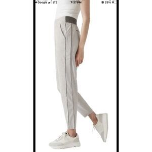 Athleta Brooklyn Textured Ankle Pant Side Stripe Zipper Pocket 10T 988050 #780